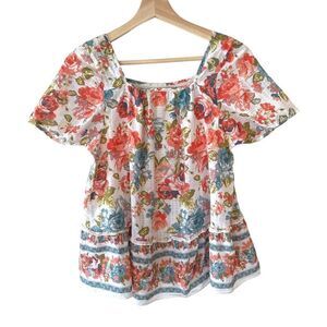 Tu Floral Blouse /100% Cotton